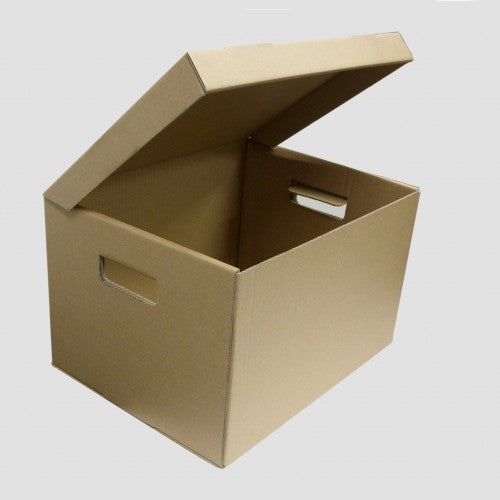 Carton Single Wall Archive Box With Integrated Cover